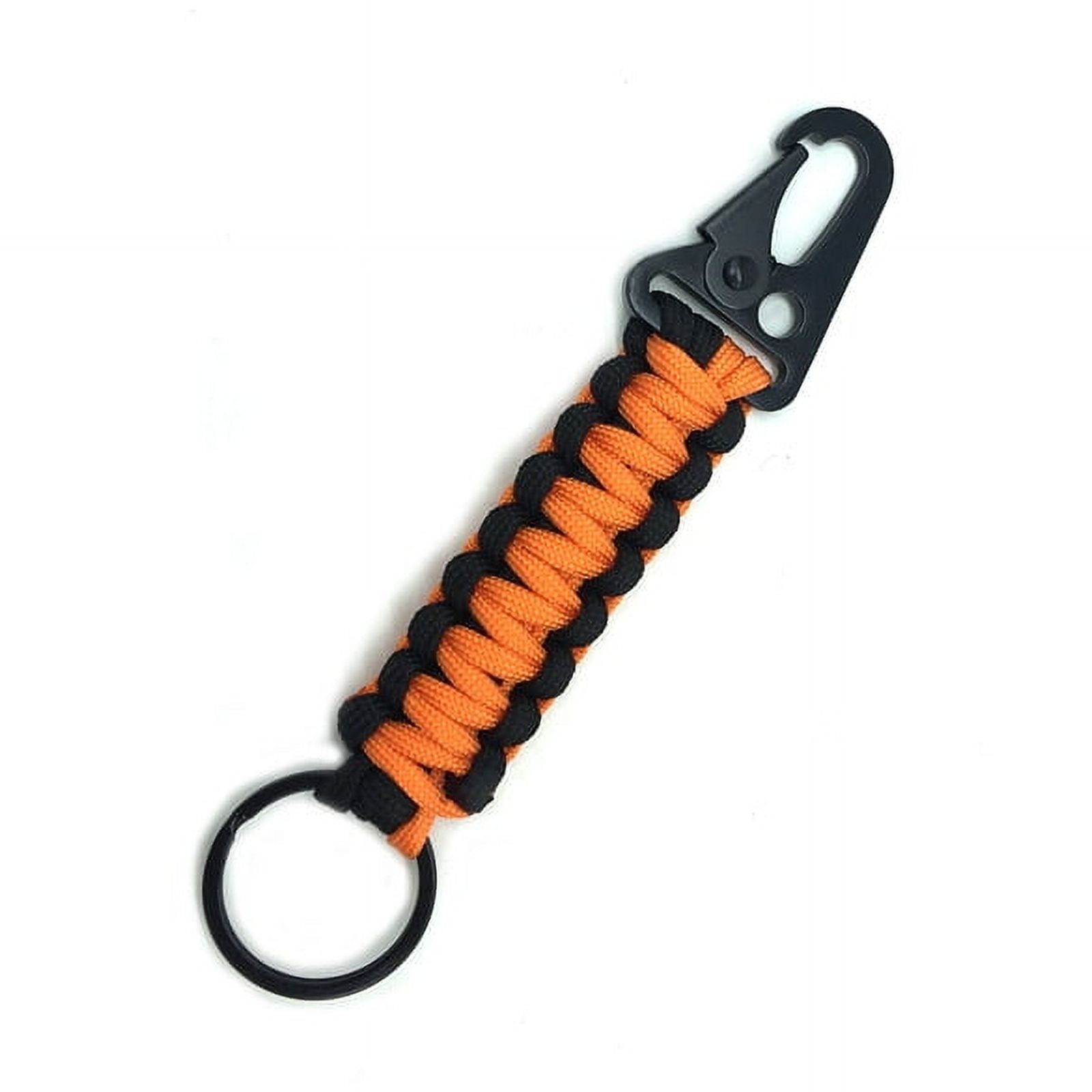 RUNYU 12 stuks Paracord sleutelhangers, karabijnhaken met schroefsluiting, mini karabijnhaak, sleutelhanger, gevlochten sleutelband, clipring, sleutelringen voor outdoor camping, Meerkleurig, 14CM