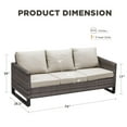 thumbnail image 3 of Unnifurnzi Outdoor Patio Couch Wicker Sofa-All Weather 3-Seater Rattan Patio Sofa High Back Outdoor Couch for Porch Deck Balcony Garden-Gray/Beige, 3 of 7