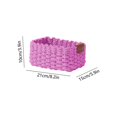 thumbnail image 5 of Woven Rope Storage Basket Wicker Baskets ,Natural Paper Rope ,Decorative Storage for Countertop Toilet Paper Basket for Toilet Bedroom Kitchen Small Baskets,Pink,8.3x5.9x3.9in S, 5 of 6