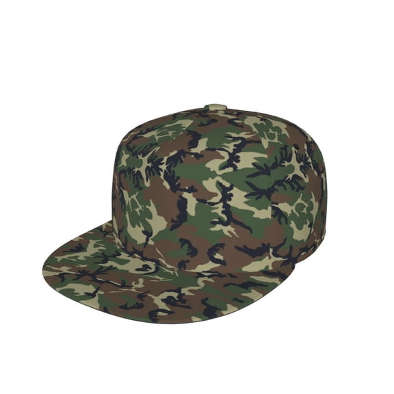 Unisex Snapback Hats Camouflage Pattern Adjustable Flat Bill Baseball Cap Dancing Hip Hop Cap