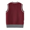 thumbnail image 6 of AHTJRT Boys Girls V Neck Sweater Vest Fashin Classic Argyle Graphics Printed Pullover Warm Knitted Sleeveless Sweater Jersey College Style Vest Wine 7-8 Years, 6 of 6