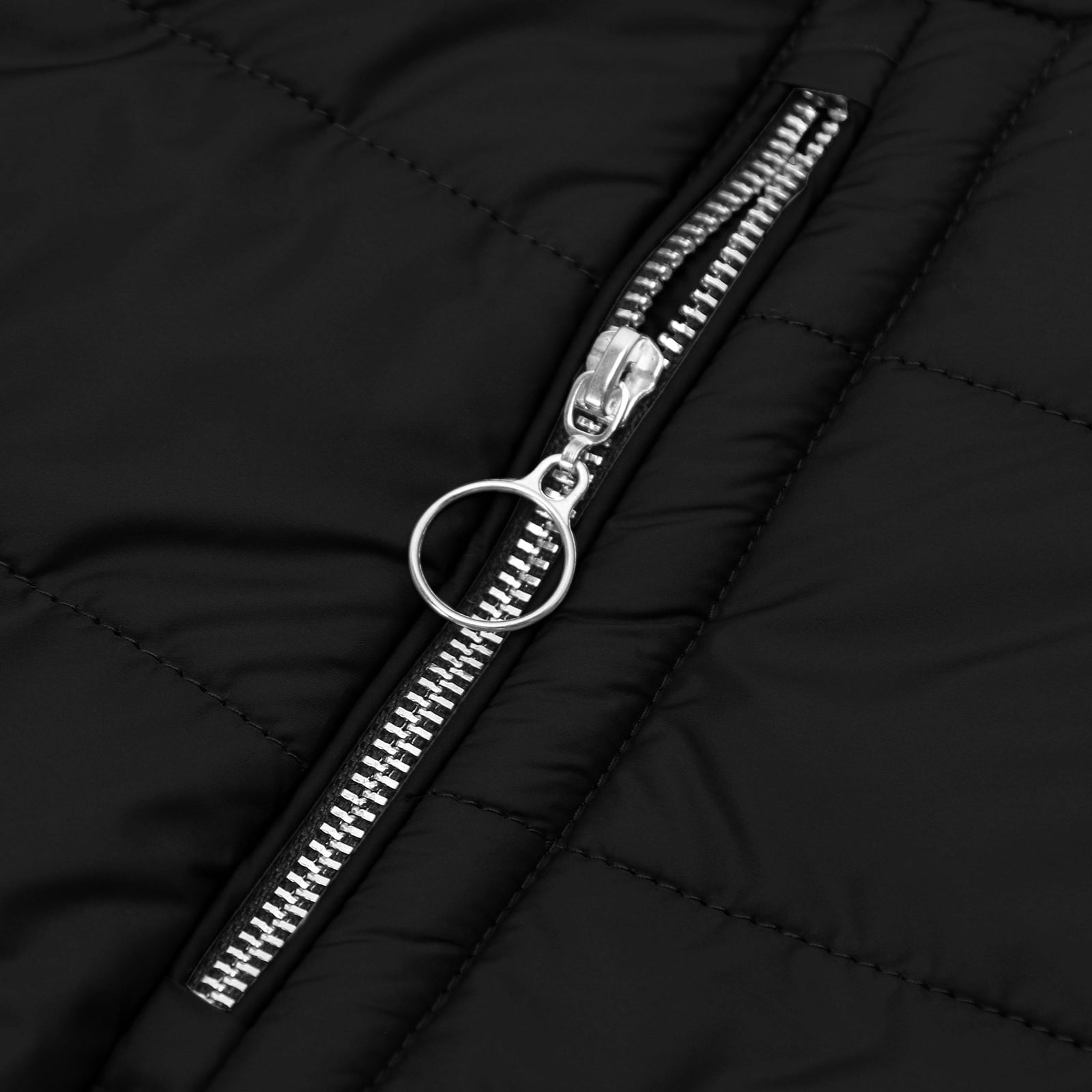 VINUSLI Long Puffer Jacket for Women Full Zip Quilted Fleece Lined Warm Hoodie Jackets Plus Size Parka Coat​ Black,XXXL
