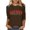 Brown, variant on ZRGHAOYLQ Christmas 3/4 Sleeve Shirts for Women 2025 Merry Christmas Print Tees Christmas Long Sleeve T Shirts Casual Crewneck Pullover Tops