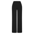thumbnail image 6 of WRKEKC Solid Color Straight Leg Dress Pants for Women Office Appropriate Trousers Wrinkle Resistant Fabric Classic Tailoring with Side Pockets Business Casual Wear, 6 of 7