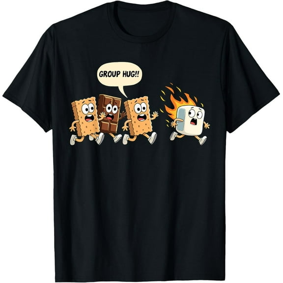 Funny S’mores Group Hug T-Shirt – Marshmallow Campfire Camping Humor Tee