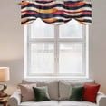 thumbnail image 3 of Tie Up Valances for Windows, Geometric Red Orange Blue Adjustable Valance Curtains Window Treatment for Living Room/Bedroom, Modern Color Block Rod Pocket Kitchen Curtains & Drapes 54x18 Inch, 3 of 9