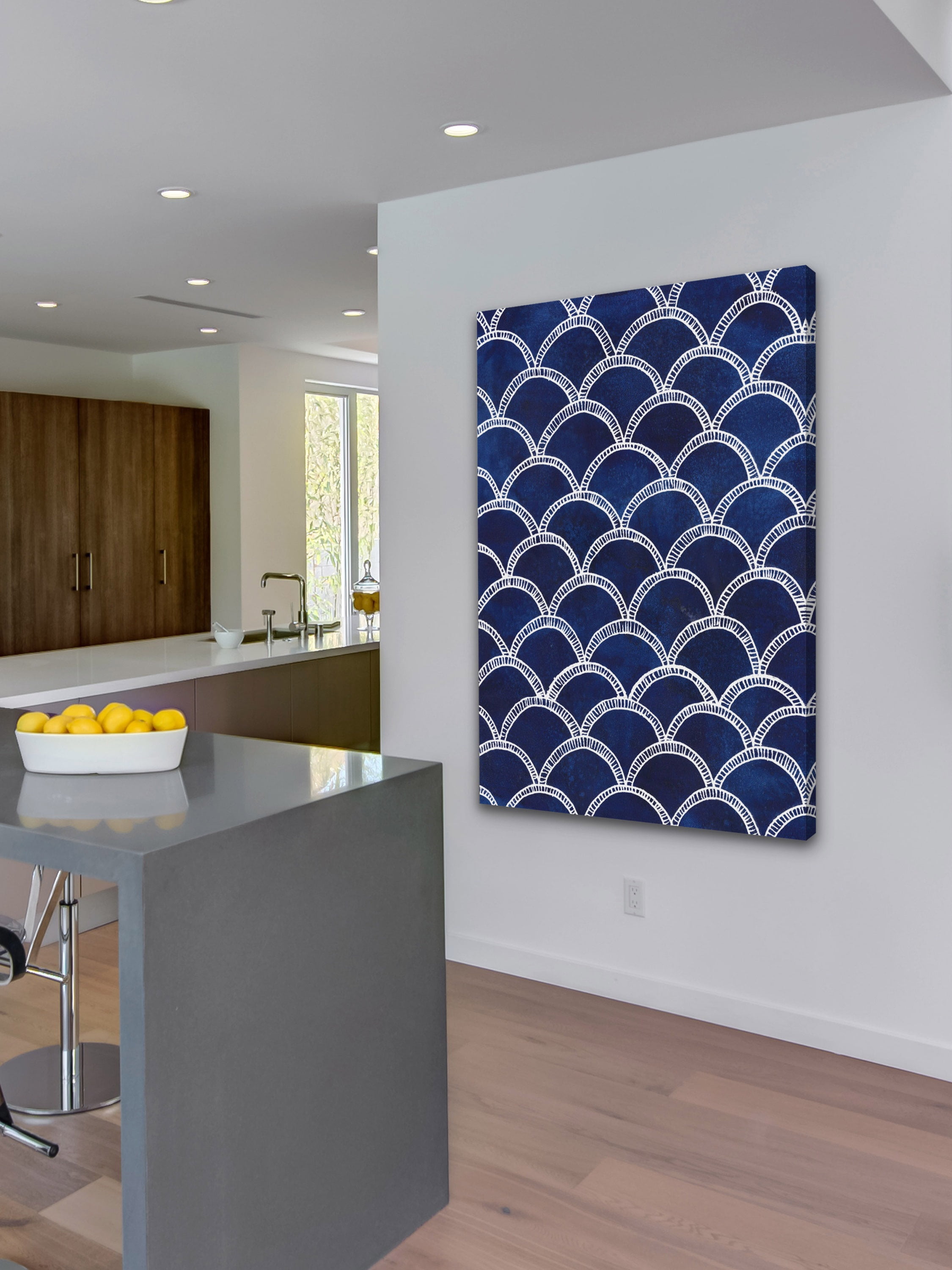 "Indigo Pattern II" Painting Print on Wrapped Canvas