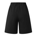 thumbnail image 3 of SOFTCCLO Shorts for Women Plus Size Summer Beach Button Shorts Solid 5 Inch Casual Womens Shorts Black M, 3 of 6