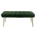 thumbnail image 2 of HomeRoots 490971 20.5 x 20.9 x 48.4 in. Hunter Green & Gold Upholstered Upholstery Bedroom Bench, 2 of 8