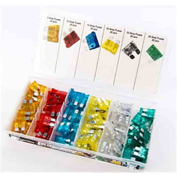JEGS W5368 120Piece Standard Blade Fuse Kit APR/ATO/ATC Style Fuses