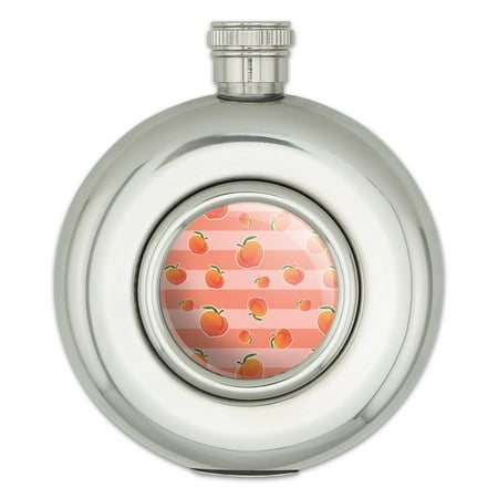 

Cute Peaches and Stripes Pattern Round Stainless Steel 5oz Hip Drink Flask