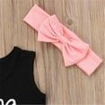 thumbnail image 6 of Kiapeise Little Girl Tassel Letter Print Vest + Striped Shorts + Bow Hairband, 6 of 7