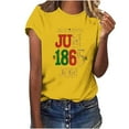 thumbnail image 2 of Itsame 4th of July Outfits for Women Printed Short Top Independence Day Short T-Shirt Sleeve, Round Neck Yellow, 2 of 4