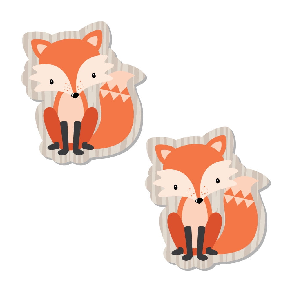 Fox - DIY Shaped Baby Shower or Birthday Party Cut-Outs - 24 Count