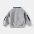 thumbnail image 4 of Qopobobo Boys Hoodie Baby Sweater Boy Unisex Kids Solid Cotton Thin Pullover Sweatshirt T-Shirt Toddler Baby Crewneck Long Sleeve Tshirts Tops Grey,12-18 Months, 4 of 5