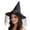A, variant on Women's Adult Witch Hat with Silver Buckle and Hanging Tulle Oxford Cloth Headwear for Halloween Masquerade and Costume Party Events