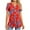 Red#02, variant on JTZGDY Henley Tops for Women Dressy Casual Summer Boho Floral Pattern Printed Short Sleeve Button V Neck Graphic T-Shirts Loose Oversized Tunic Blouse Beige#01 M