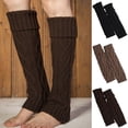 thumbnail image 1 of Cheers Winter Women Solid Color Crochet Knit Leg Warmers Elastic Boot Cover Long Socks, 1 of 2