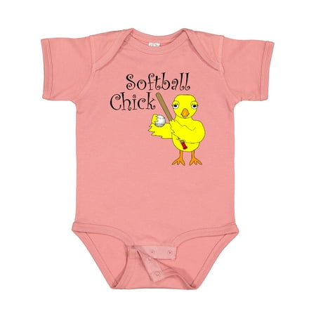 

Inktastic Softball Chick Text Gift Baby Girl Bodysuit