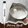 thumbnail image 3 of PowerLix Handheld Electric Milk Frother with Stainless Steel Stand, Battery-Operated Electric Whisk Foam Maker for Coffee, Latte, Cappuccino, Hot Chocolate and Frothy Delights, Snow White, 3 of 9