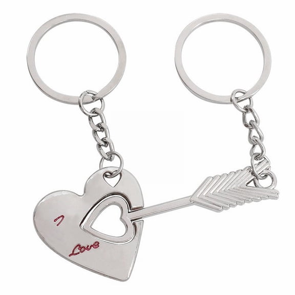 Keychains Couple Keychain Set for Lovers – Heart Design Key Ring for Valentine's Day Metal Key Fob Unique Idea for Him and Her