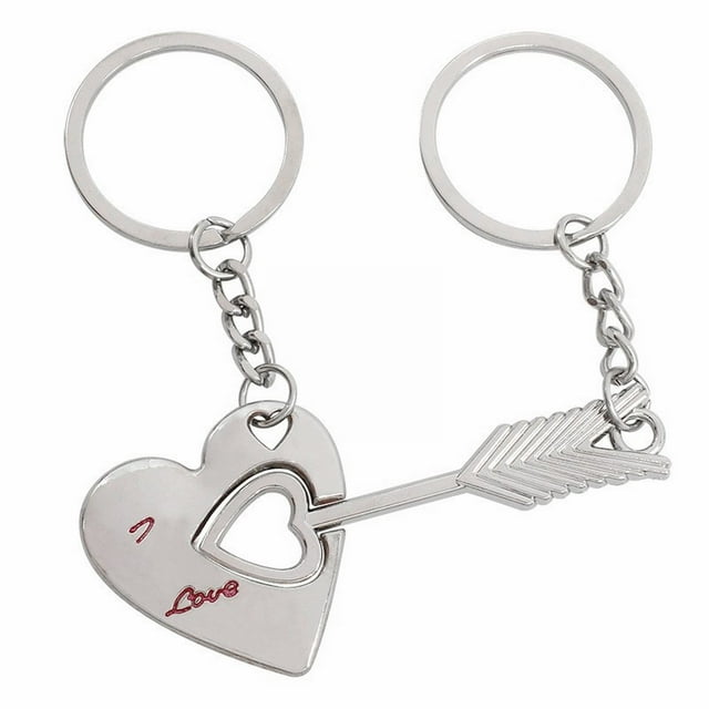 Llavero para pareja, llavero, llavero para el día de San Valentín, regalo para el amante, juego de llaves con forma de corazón