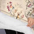 thumbnail image 3 of Oversized Wearable Blanket Hoodie,Pioneer Flower Floral Print Pattern Sherpa Blanket Hoodie with Super Pockets,Super Warm Fuzzy Pullover for Women & Men, 3 of 6