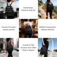 thumbnail image 6 of Sunyuer PU Leather Stylish Travel Backpack - Lightweight and Multi Pockets Sports Yoga Bag for Commuting, 6 of 7