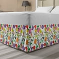 thumbnail image 1 of Vegetable Bed Skirt, Childish Drawing of Vegetarian Food Colorful Peper Eggplant and Carrot Design, Elastic Bedskirt Dust Ruffle Wrap Around for Bedding Decor, 4 Sizes, Multicolor, by Ambesonne, 1 of 2