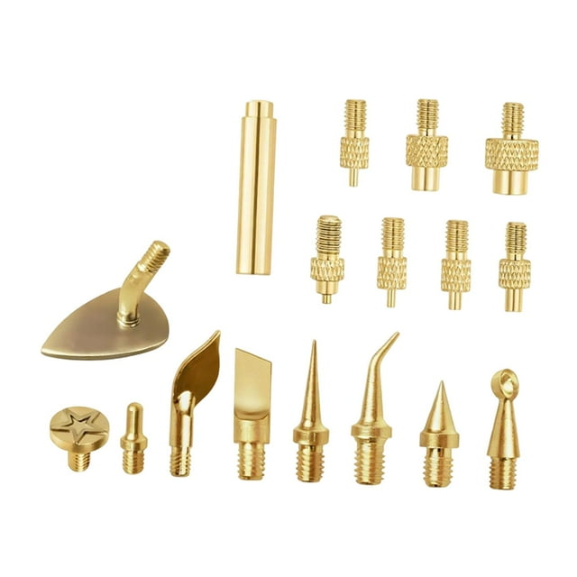 Kit de 17 herramientas de alisado para impresora 3D, puntas de soldador de latón, accesorios de impresión 3D, herramienta de inserción de termofusible
