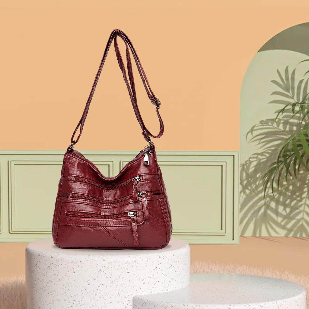 Ladies Cross Body Bag Messenger Large Over Shoulder large purses with lots Handbag Long Strap Red Walmart
