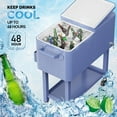 thumbnail image 3 of VINGLI 80 qt Steel Cooler Cart, Refrigeration Insulation, 3 of 16