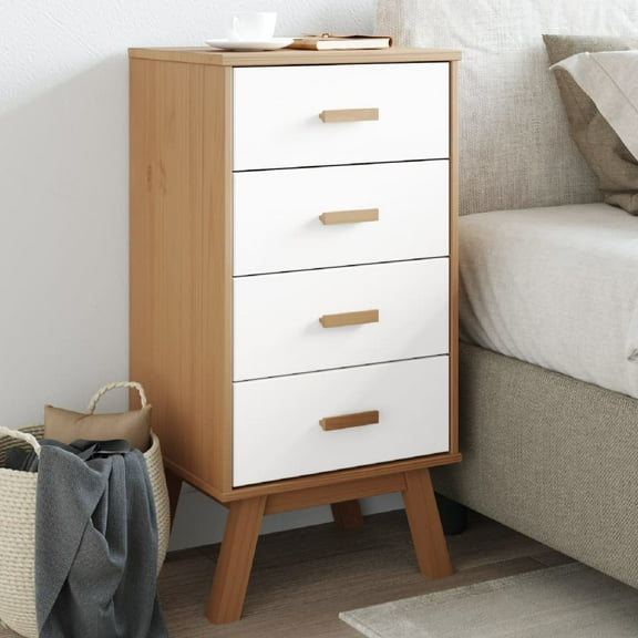 vidaXL Bedside Cabinet OLDEN Brown Solid Wood Pine