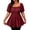 01 Wine, variant on Plus Size Tops for Women Summer Puff Sleeve Trendy Smocked Square Neck Casual Peplum Tunic Blouse