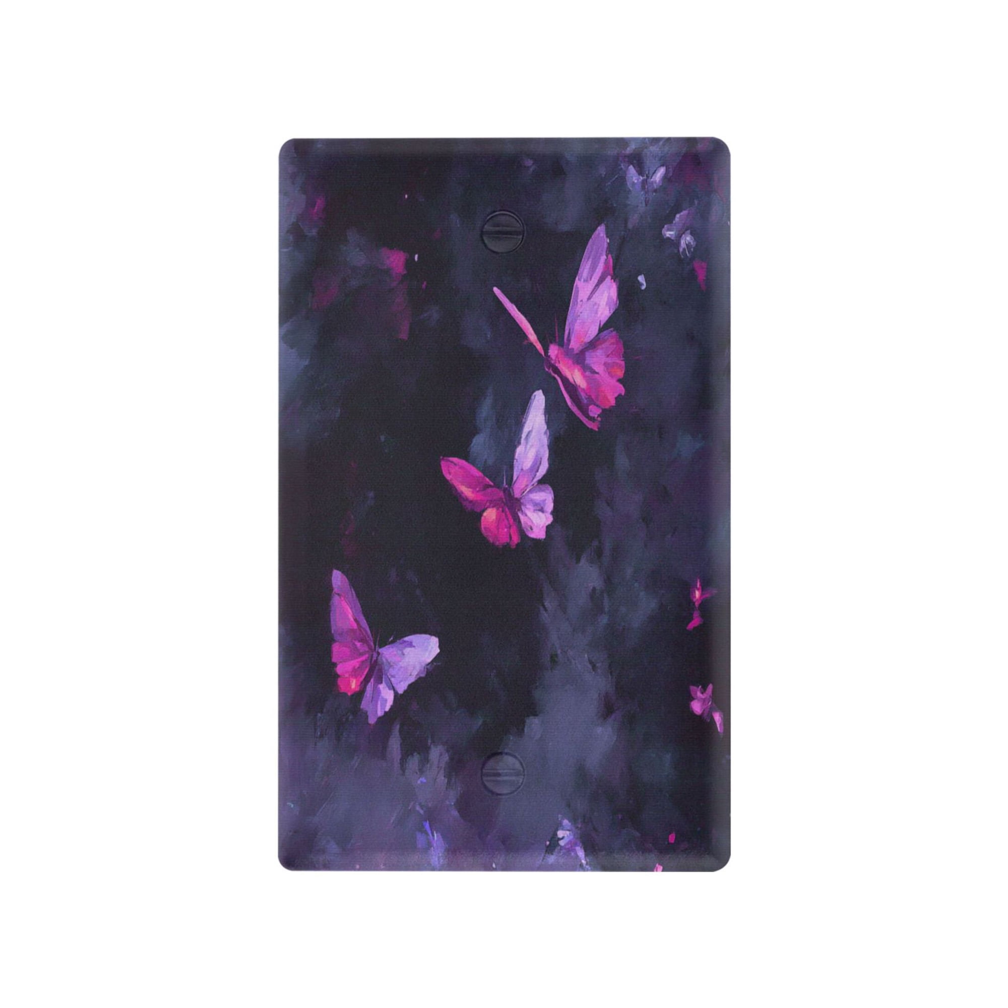 Switch Panel Switch Decoration 2.76x4.53x0.28 Inches Unused Outlet Cover Switch Plate Wall Plates Living Room Kitchen Bedroom Study Switches Purple Butterfly Dark Background