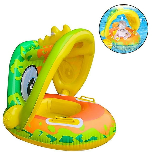 Baby Swimming Pool Float,add Tail Never Flip With Removable Uv Sun Protection Canopy, Toys Swimming Pool Accessories