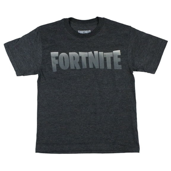 Fortnite Fadeout Logo Text Big Boy's Heathered Gray t-shirt (2XL 18/20)
