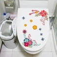 thumbnail image 6 of PVC Self-adhesive Creative Design Wall Mural Floral Toilet Stickers Gorgeous Flower Decals Home Decoration TYPE 3, 6 of 8