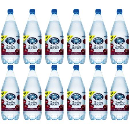 Black Cherry Sparkling Spring Water PET Plastic Bottles  42 Fl Oz  12 Pack