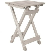 Camco Small Folding Side Table | Supports up to 130lbs | Aluminum, Silver (51890)