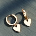 thumbnail image 4 of Fettero 14K Gold Plated Dainty Heart Huggie Hoop Pendant Earrings Jewelry Gift for Women, 4 of 6