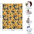 thumbnail image 4 of Black Polka Dot Sunflower Pattern Blanket,Comfortable Soft Flannel Throw Blanket,All Season,Warm Lightweight Blankets for Sofa Bed Couch Living Room Chair,30"x40", 4 of 4