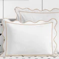thumbnail image 2 of 400TC Cotton Scallop Embroidery & Border Sateen Solid Duvet Cover Set, 2 of 6