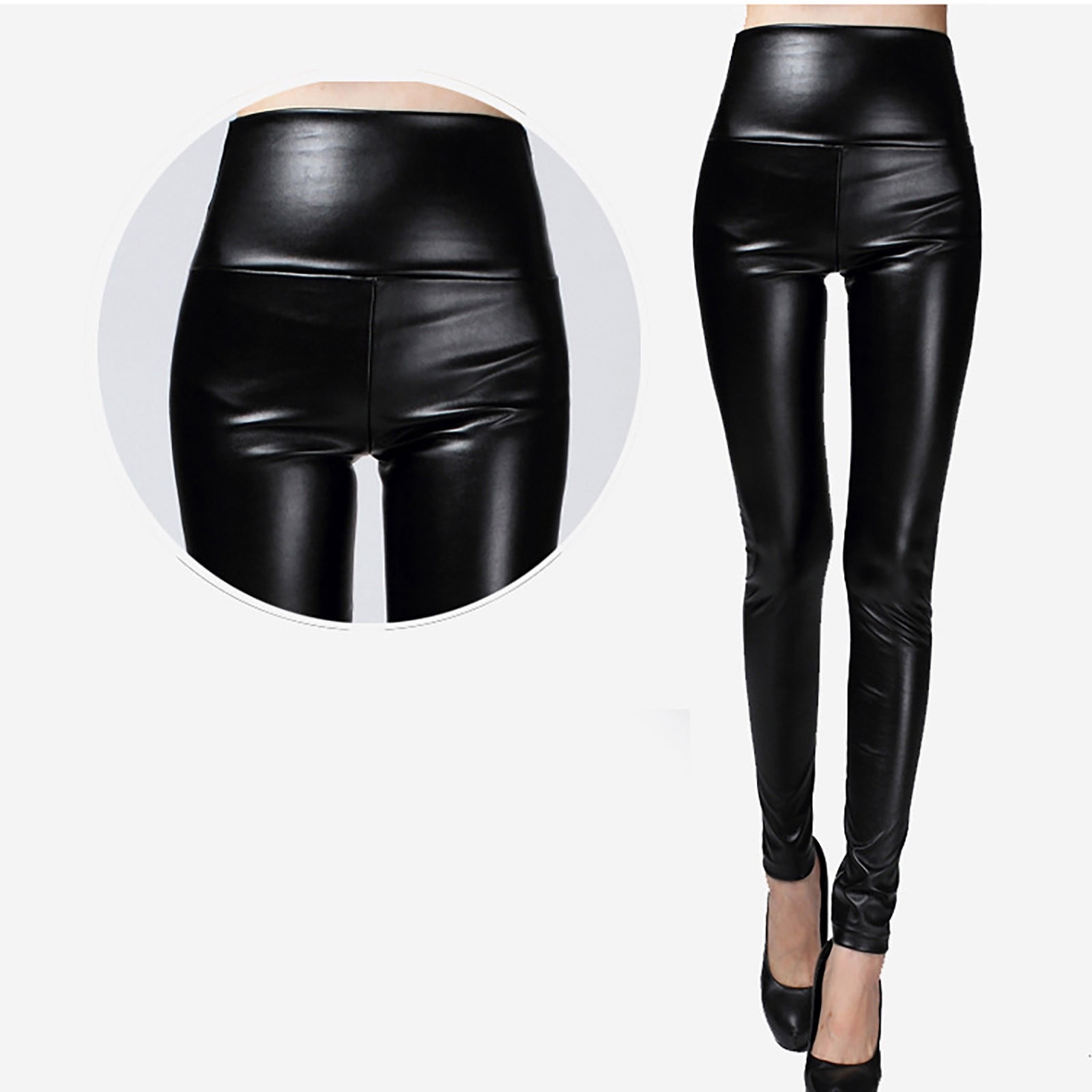 iHPH7 Leather Leggings Faux Leather Leggings for Women Yoga Leggings for Women Yoga Pants Women Leather Outfits for Women High Waisted Leggings for Women High Waisted Leather Leggings Black XXL