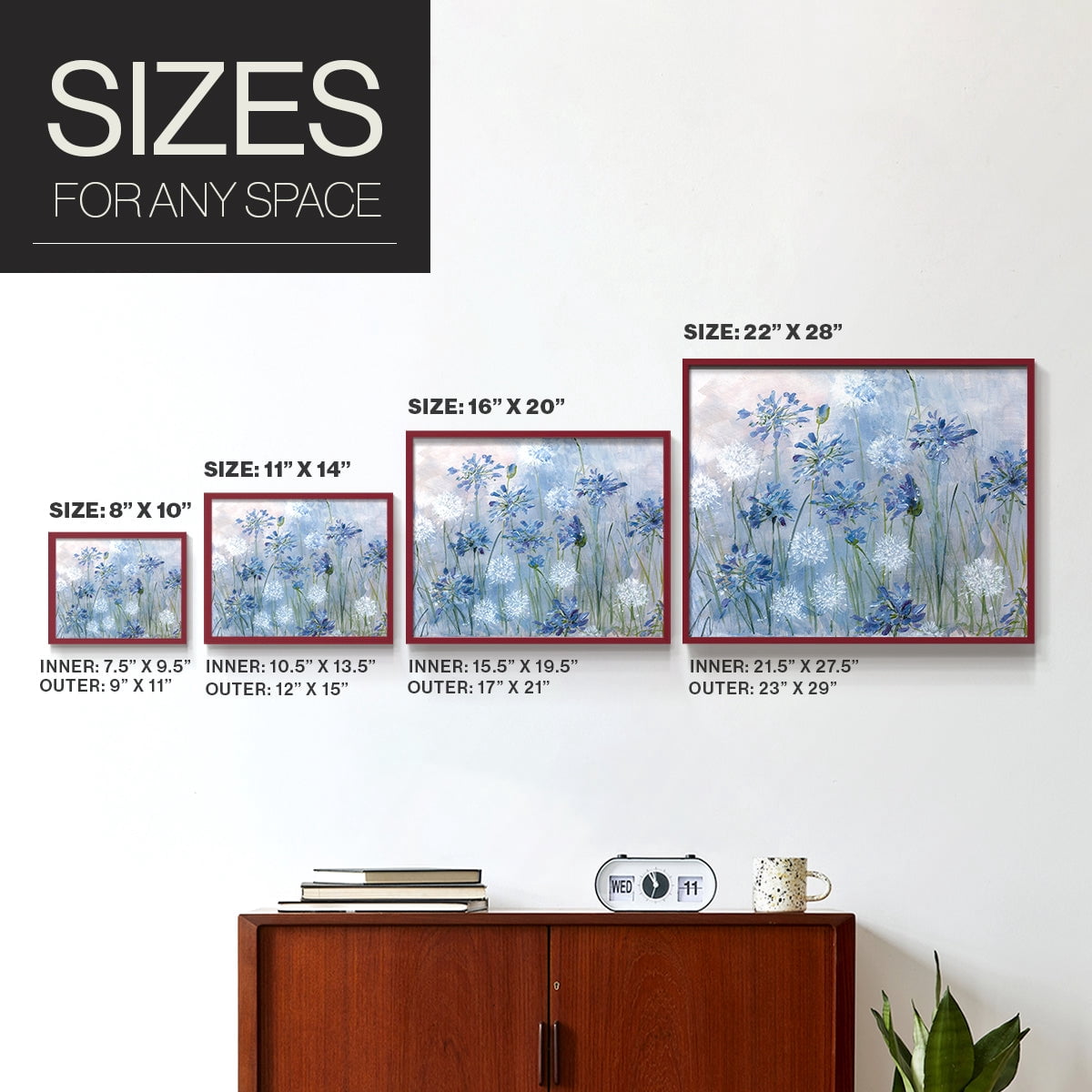 Dandelion and Agapanthus by Sally Swatland - Restickable Framed Giclée Print