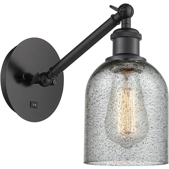 317-1W-BK-G257-LED-Innovations Lighting-Caledonia - 1 Light Wall Sconce In Industrial Style-11.38 Inches Tall and 5.3 Inches Wide Matte Black Charcoal