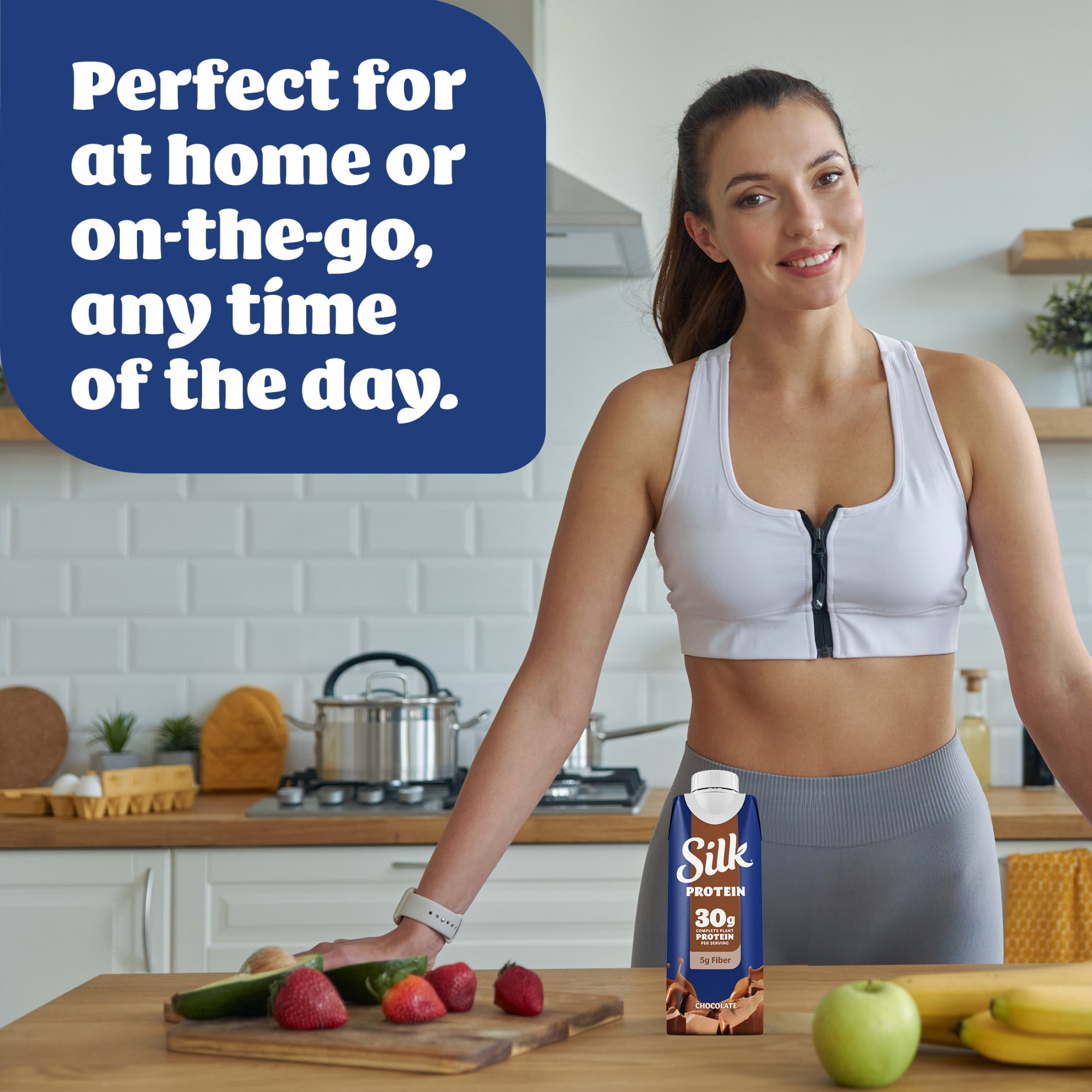 Silk 30g Chocolate Protein Shakes, Dairy Free, Lactose Free, Ready to Drink Complete Plant Protein Shakes, 11.15 fl oz Bottles, 4 Count