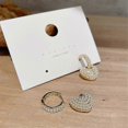 thumbnail image 3 of Fashion Jewelry Sweet Love Full Pearl small hoop 14K gold Earrings Elegant Women Wedding Party Earrings, 3 of 5