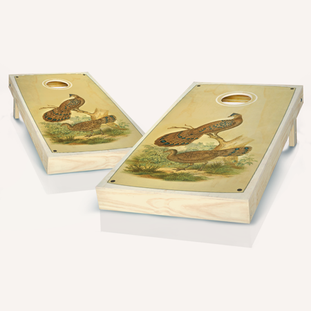 Skip's Garage Pleasant Pheasant Solid Wood Cornhole Board Set