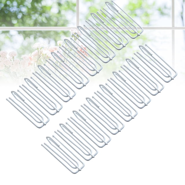 IFANLANDOR 8 Crochets de Rideaux en Acier Inoxydable pour Système de Rail Blanc Quatre Fourches Décoration Maison